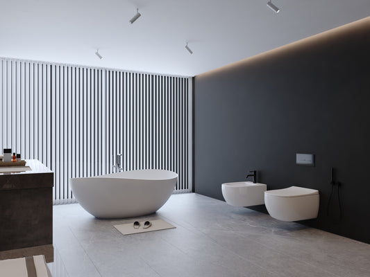 【Spot】-63" Freestanding Solid Surface Bathtub, Luxury Engineered Stone Resin Freestanding Soaking Bathtub with Overflow and Pop-up Drain for Contemporary Bathroom, Matte White 24S05-63MW