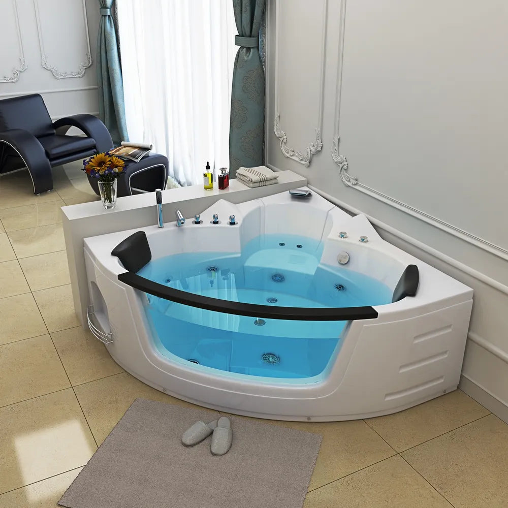 【Pre-sale】-Acrylic Corner Whirlpool Sexy Hydrotherapy Massage Bathtub