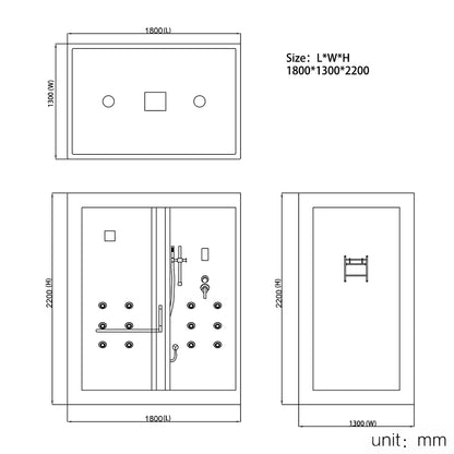 【Pre-sale】- Steam Room Aluminum Frame Glass Door Massage Hydro Sauna Shower Cabin