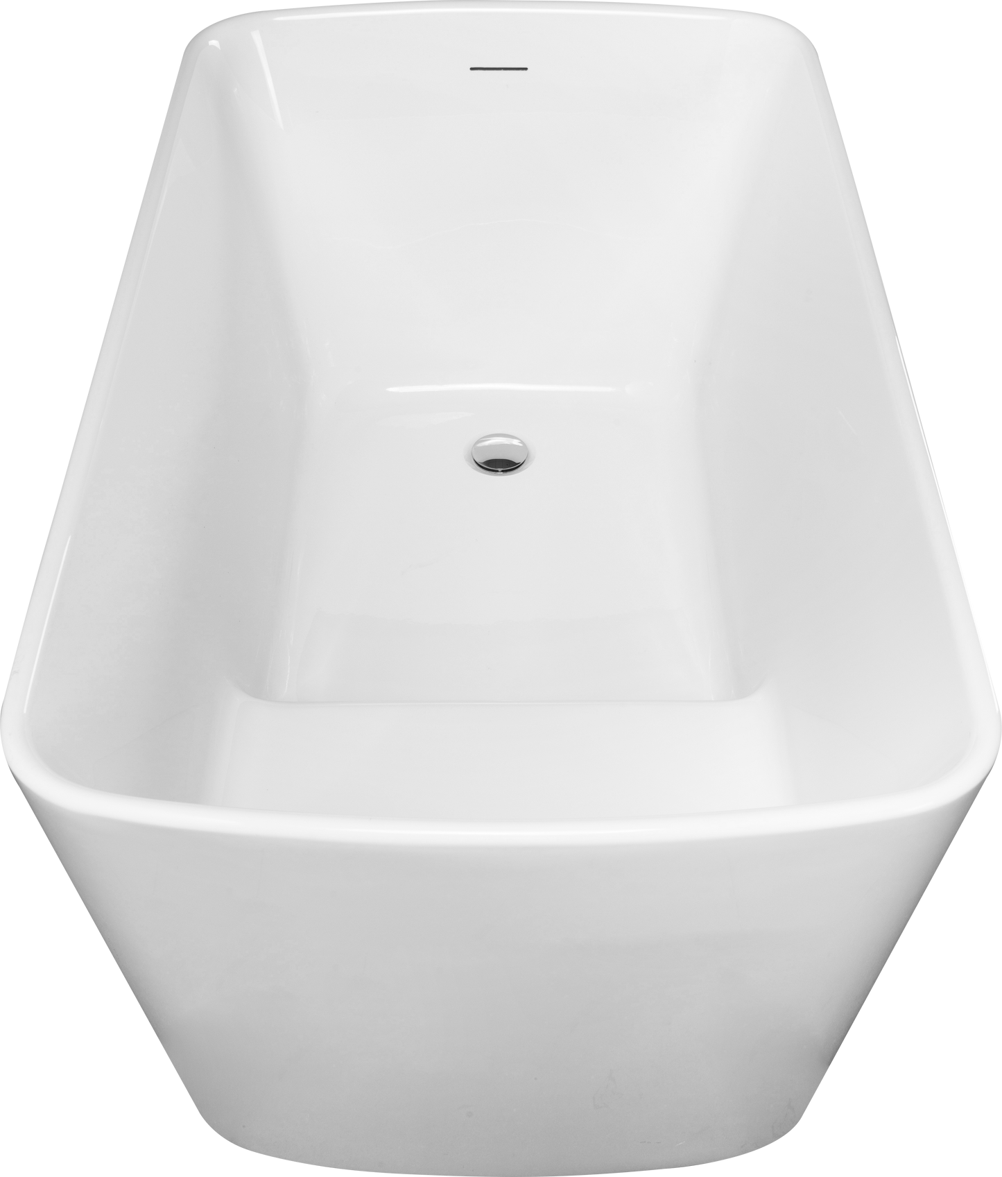 【Spot】-49'' Acrylic Freestanding Soaking Bathtub, Square-shape Japanese Soaking Hot Tub, Sit-In Design with Chrome Overflow and Drain for Express Delivery, Glossy White 23AMAZING-49