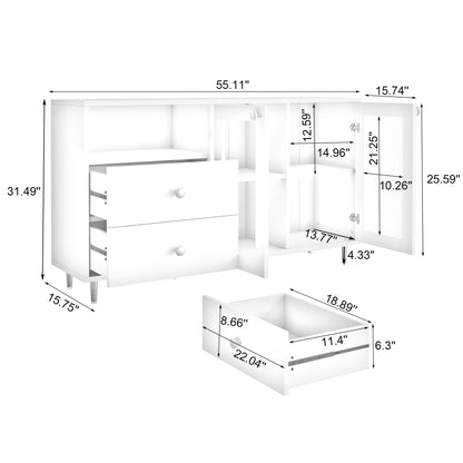 Modern Minimalist Side Cabinets: Stylish Storage Lockers for Dining Room or Living Room Spaces