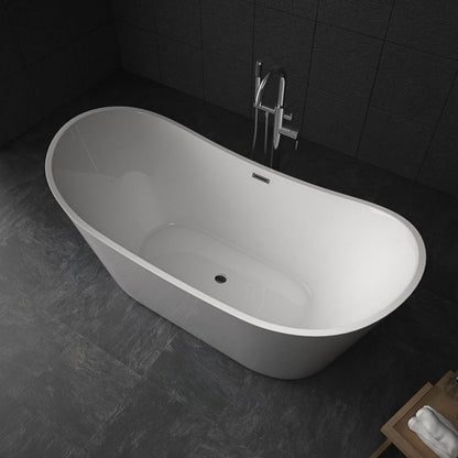 【Pre-sale】-Modern Design Bathtubs Whirlpools Oval Freestanding Acrylic Bathtub With Faucet