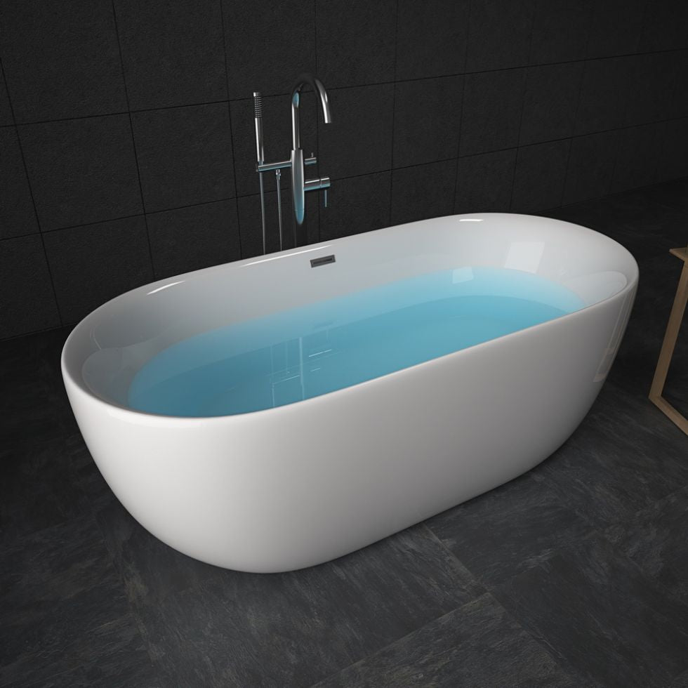 【Pre-sale】-Modern Freestanding Bath Double Ended Overflow Waste Acrylic Luxury