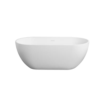 【Spot】-59 inch small size artificial stone solid surface freestanding bathroom bathtub