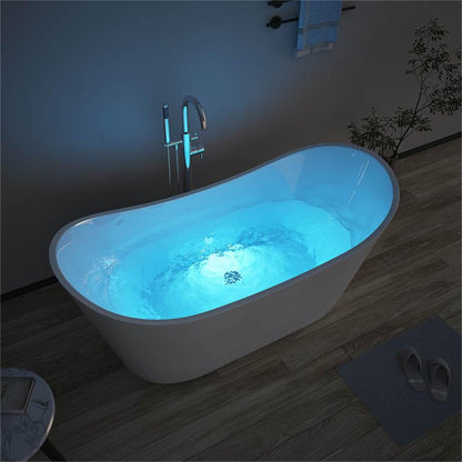 【Pre-sale】-Modern Design Bathtubs Whirlpools Oval Freestanding Acrylic Bathtub With Faucet