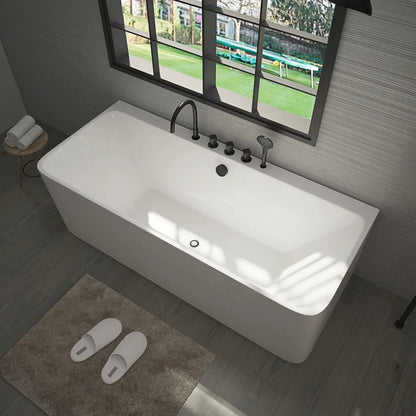 【Pre-sale】-Deep Feestanding Bathtub Solid Surface Acrylic Bathtub For Bathroom 2 Person