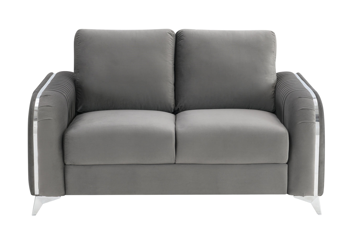 Wenona Gray Velvet Loveseat