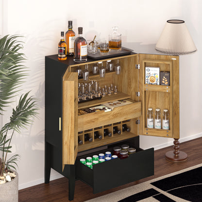 Lockers,side cabinets,Wine Bar Cabinet,Liquor Storage Credenza,Sideboard with Wine Racks & Stemware Holder,Wine glass holder,Metal handle, placed in family bars,hallways,living rooms