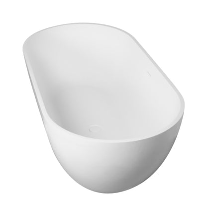 【Spot】-59 inch small size artificial stone solid surface freestanding bathroom bathtub