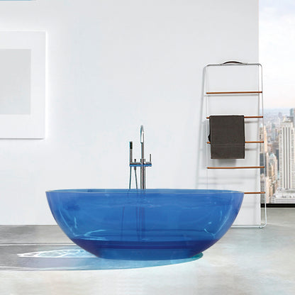 【Spot】-64 inch freestanding solid surface soaking bathtub for bathroom