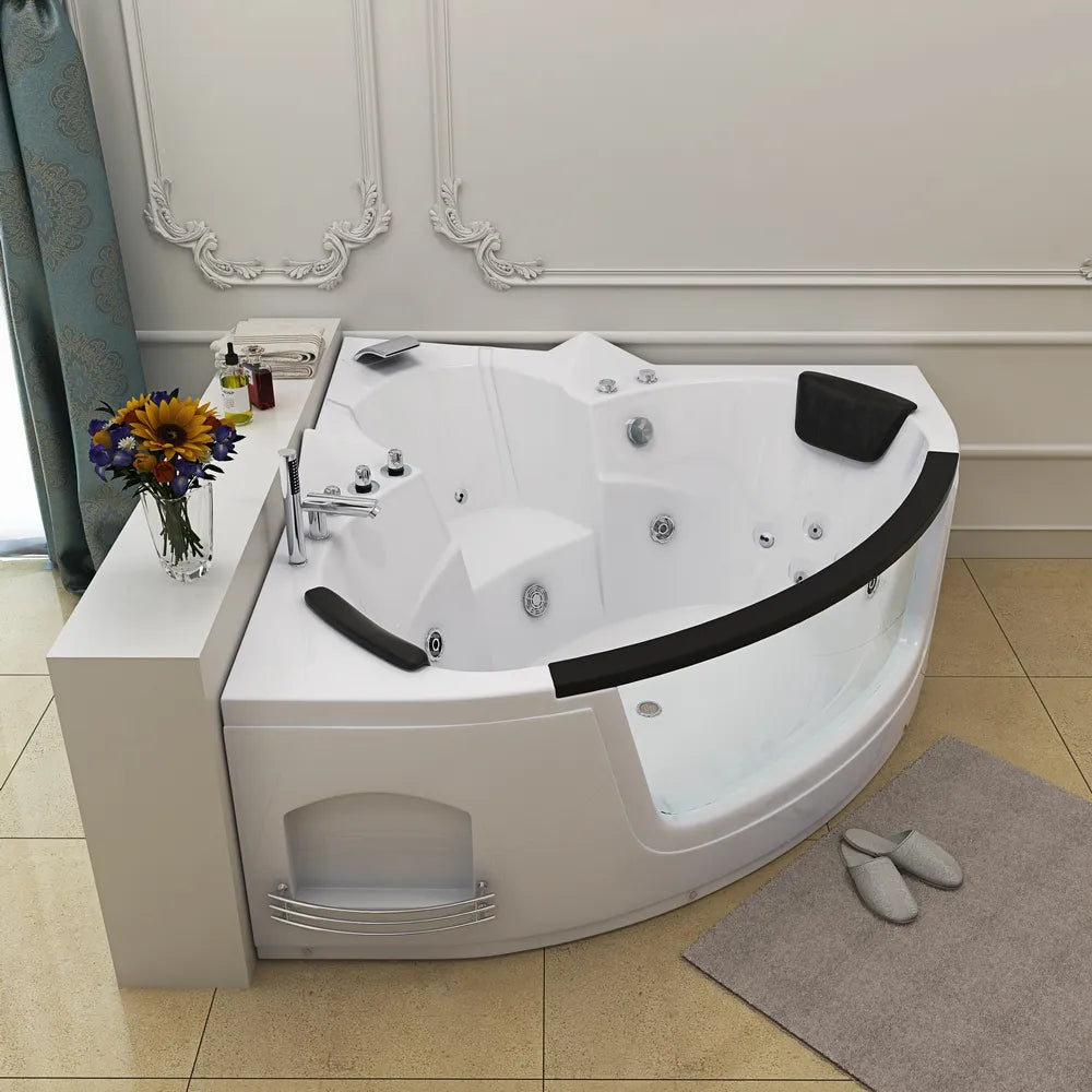 【Pre-sale】-Acrylic Corner Whirlpool Sexy Hydrotherapy Massage Bathtub