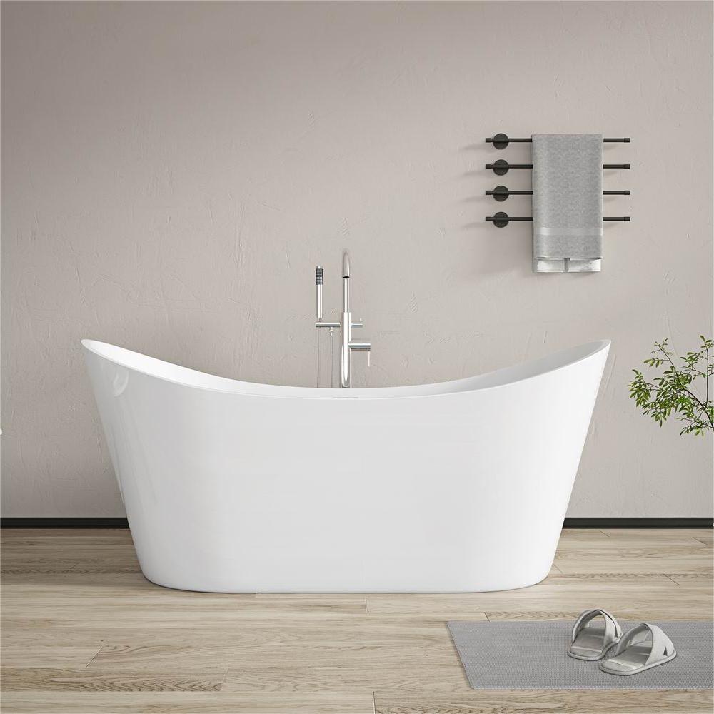 【Pre-sale】-Modern Design Bathtubs Whirlpools Oval Freestanding Acrylic Bathtub With Faucet