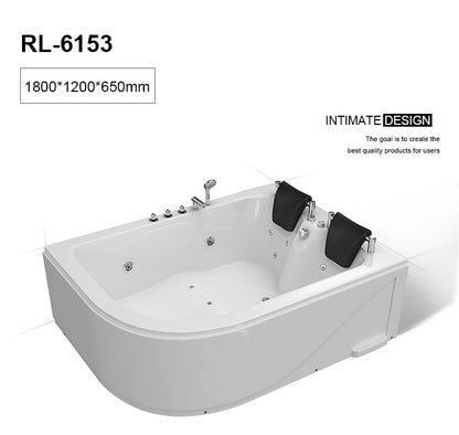 【Pre-sale】-Black Bathtubs Whirlpools Acrylic Corner Indoor Bathroom SPA Hot Tub with Faucet and Pillows Massage Modern Relax