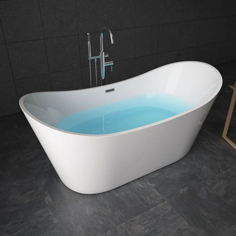 【Pre-sale】-Modern Design Bathtubs Whirlpools Oval Freestanding Acrylic Bathtub With Faucet