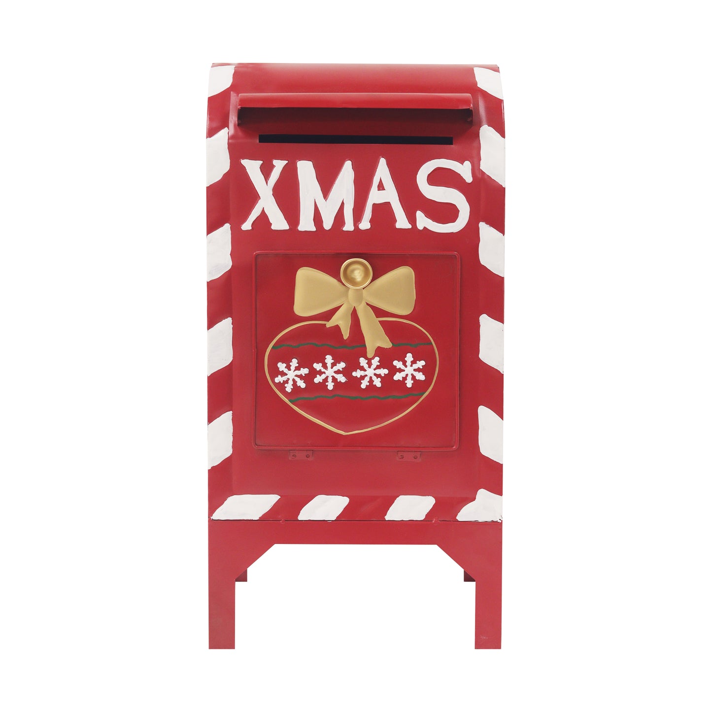 Red Iron Christmas Mailbox Decoration