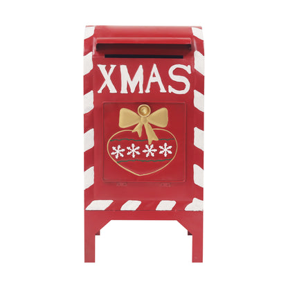 Red Iron Christmas Mailbox Decoration