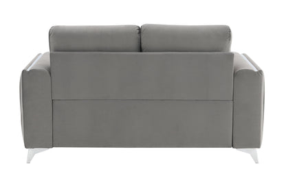 Wenona Gray Velvet Loveseat