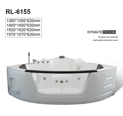 【Pre-sale】-Acrylic Corner Whirlpool Sexy Hydrotherapy Massage Bathtub