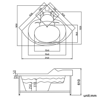 【Pre-sale】-Acrylic Corner Whirlpool Sexy Hydrotherapy Massage Bathtub