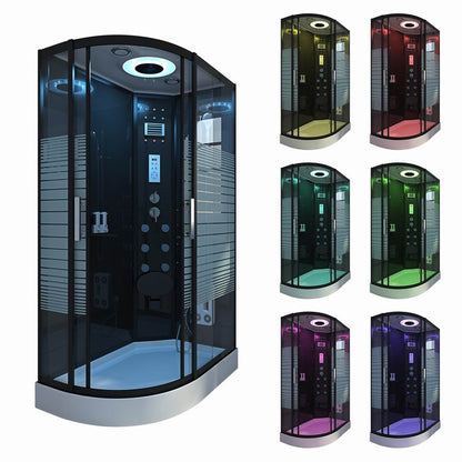 【Pre-sale】-Multifunctional Sliding Glass Door Bathroom Prefab Hydro Massage Steam Shower Cabin Room