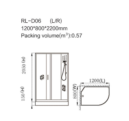 【Pre-sale】-Multifunctional Sliding Glass Door Bathroom Prefab Hydro Massage Steam Shower Cabin Room