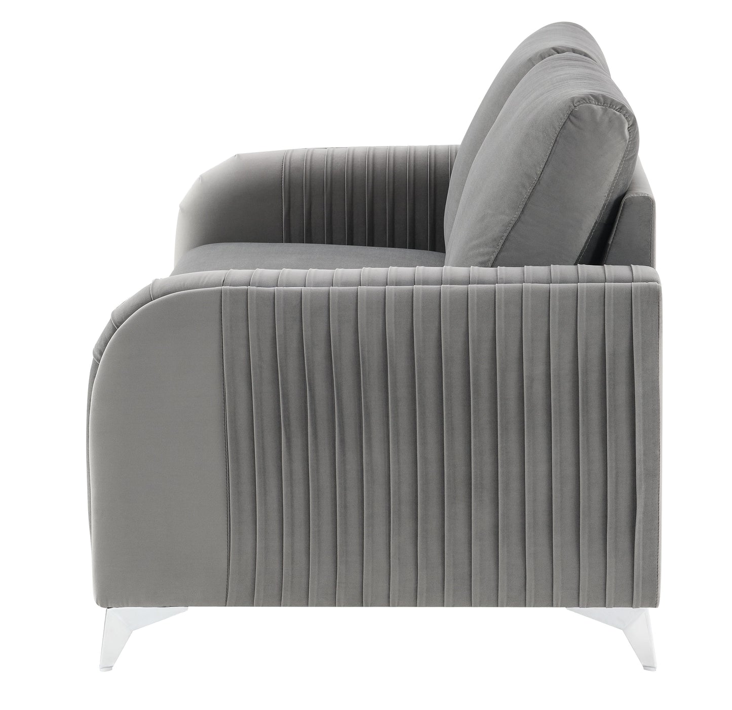 Wenona Gray Velvet Loveseat