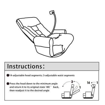 Adjustable head and waist, game chair, lounge chair in the living room, 360 degree rotatable sofa chair,Rotatable seat Leisure Chair deck chair