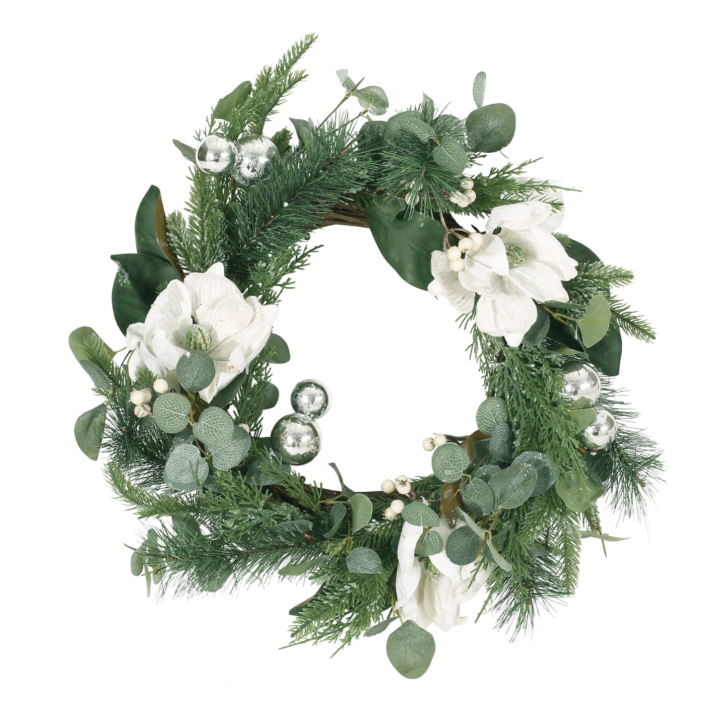 26" PINENEEDLE WREATH WITH BALL